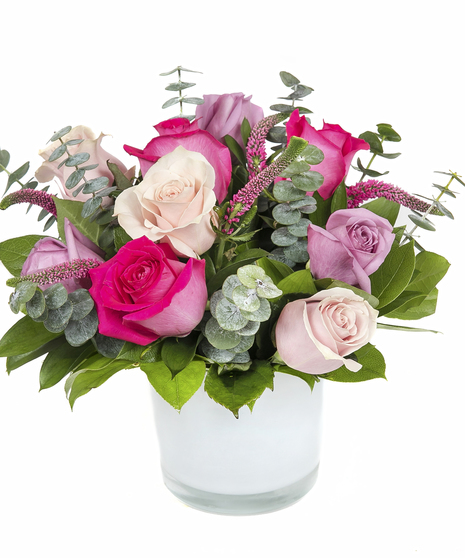 Modern Pink & Purple Roses in Boston, MA
