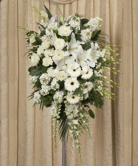Elegant White Standing Spray, Boston, MA