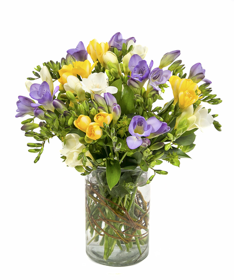 Freesia vase of blooms
