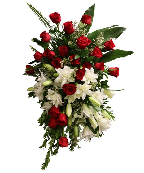 Red Rose & Lily Spray