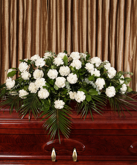 White Carnation Casket Cover
