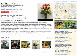 Google Central Square Florist Place page Google Central Square Florist Place page